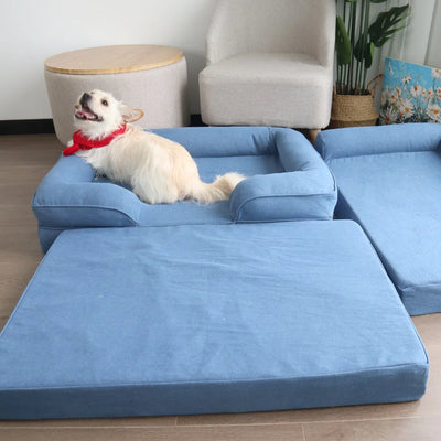 Denim Pet Sofa Kennel Removable Pet Kennel Cat Bed Cat Nest Summer Cool