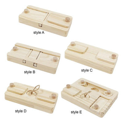 Wooden Enrichment Foraging Toy Chew Toys Funny Puzzle Game Feeding Toys for Bunny Hamster Chinchilla Small Pet Rabbit