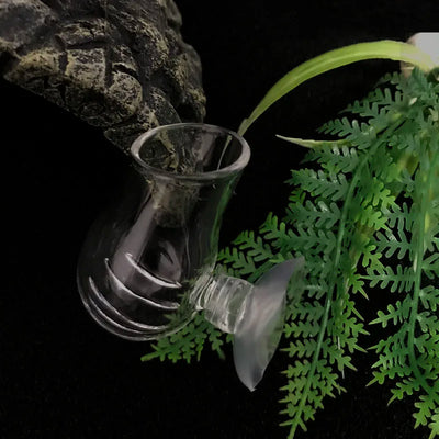 Aquarium Decoration Hanging Fish Tank Mini Crystal Glass Pot Polka Water Potted Planting Cylinder Cup Aquarium Accessories