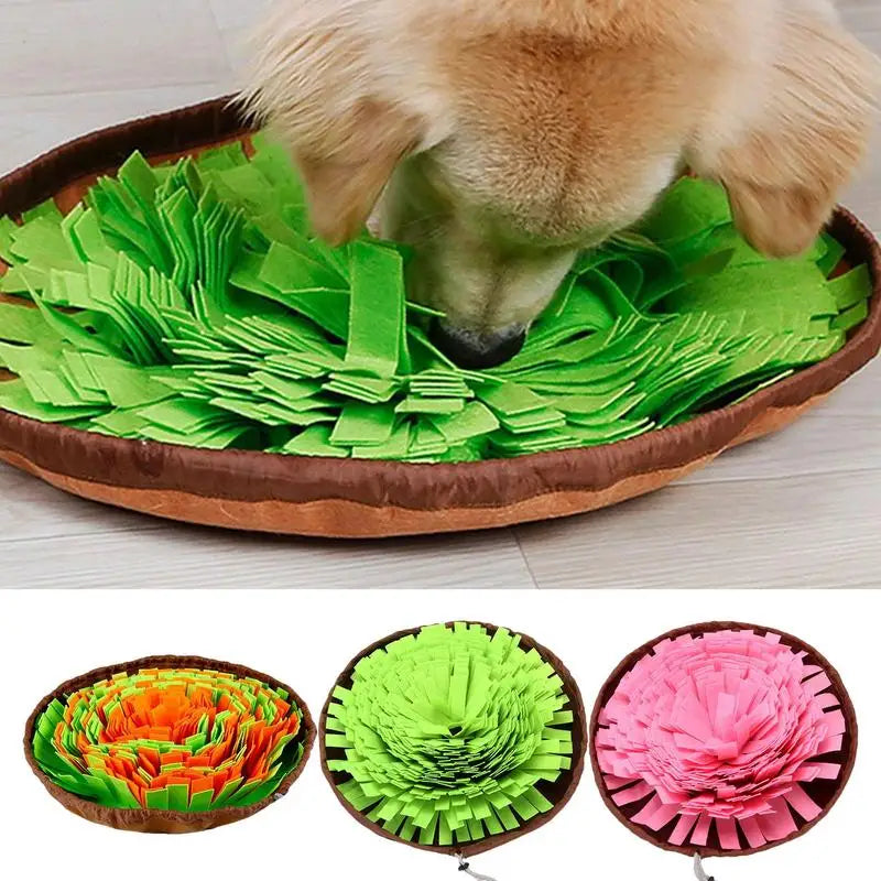 Pet Dog Sniffing Mat Anti-Slip Pet Foraging Mat Interactive Sniff Mat Flower-Shaped Feeding Puzzle Toy Sniffing Interactive