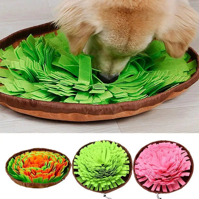 Pet Dog Sniffing Mat Anti-Slip Pet Foraging Mat Interactive Sniff Mat Flower-Shaped Feeding Puzzle Toy Sniffing Interactive