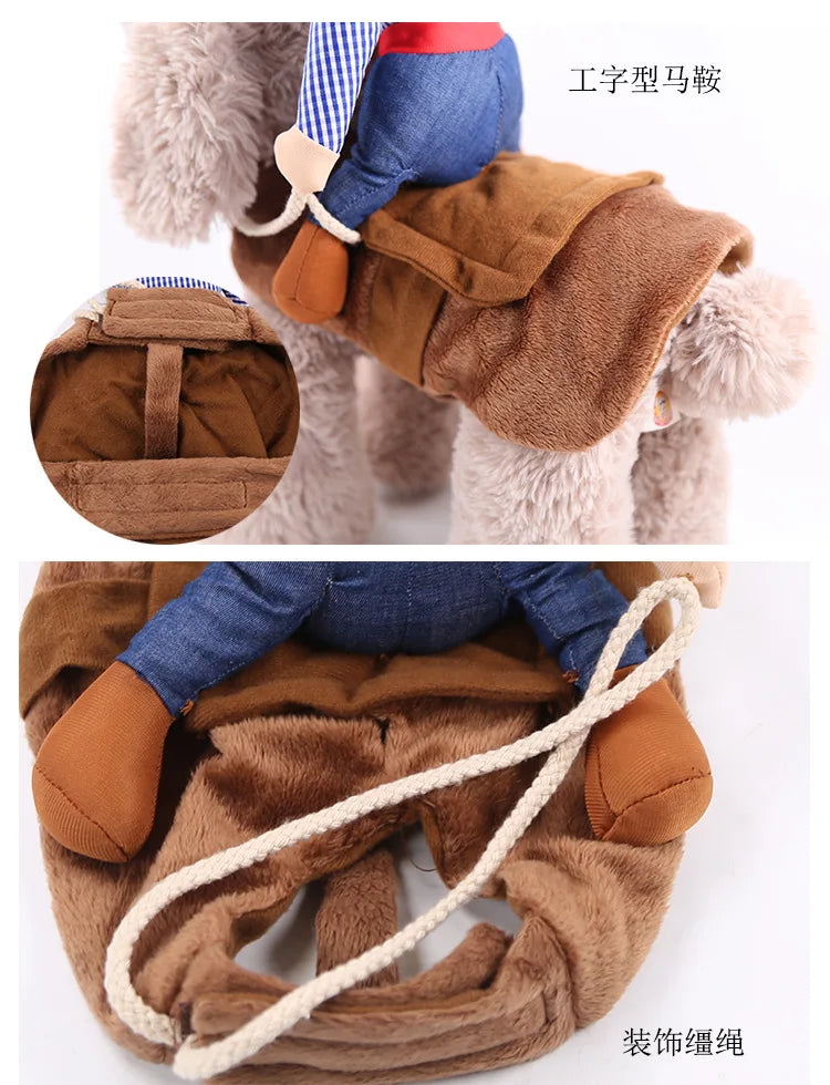 Pet Costume Dog Suit Cowboy Rider Style Dog Carrying Costume for Small Medium Large Dogs  Halloween Clothes