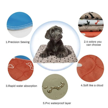 Reusable Dog Diaper Mat Waterproof Absorbent Pet Pee Pads Washable Puppy Urine Pads Dog Training Pads Seat Cover
