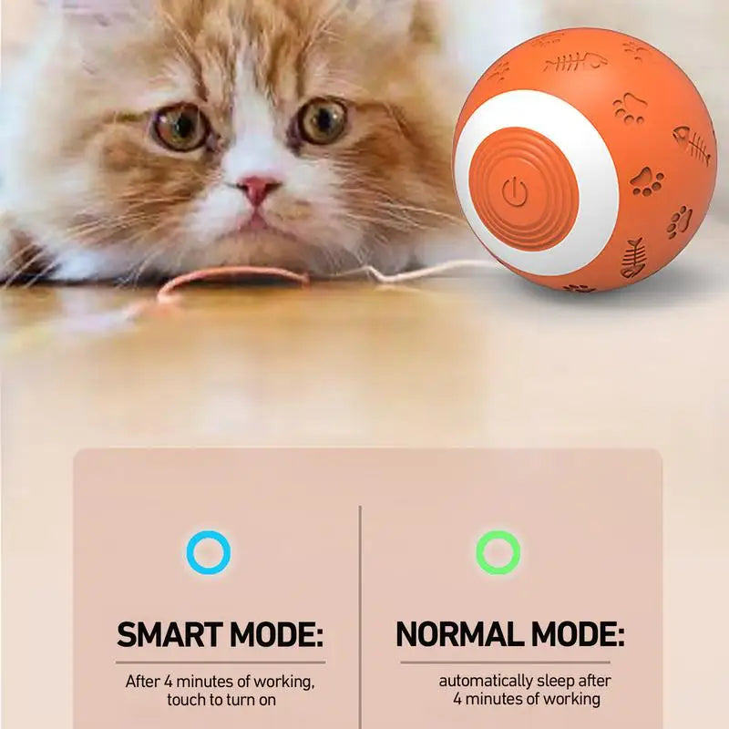 Active Rolling Ball Smart Cat Toy Wicked Ball Dog Toy With LED Lights Automatic Moving Bouncing Rotating Ball Jumping Activation