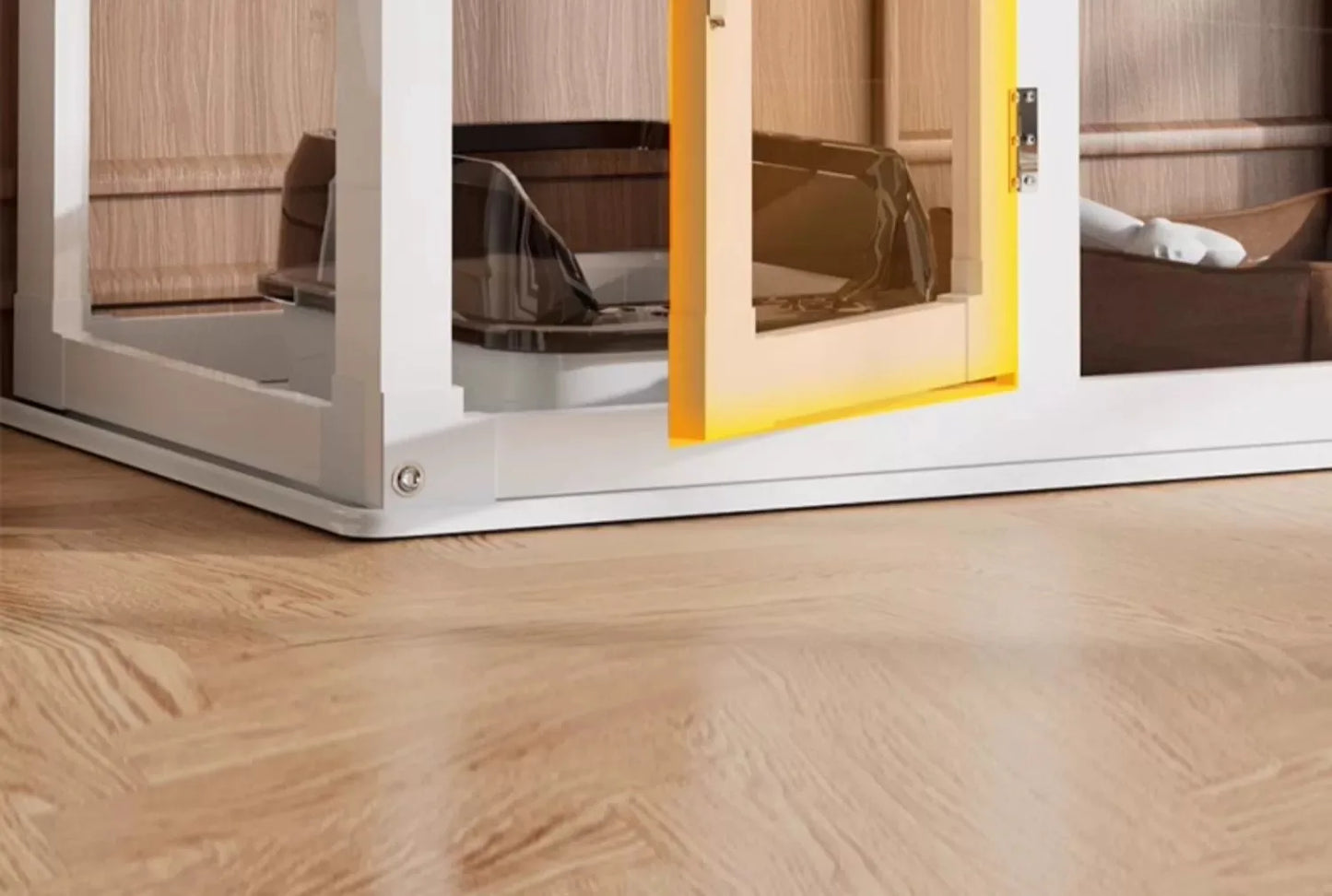 Household Small and Medium Dogs Teddy Pet Dog Fence Visual Cat Cage Dog Fence Indoor Panoramic Transparent Dog Cage