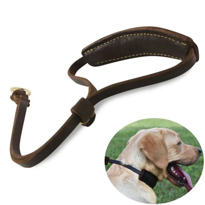 Real Leather Martingale Dog Collar Soft Wide Genuine Leather Dog Collar Adjustable for Medium Large Dogs Pet Training Supplies