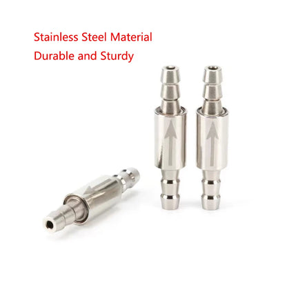 Stainless Steel Fish Aquarium Air Pump Check Valve One Way Non-Return Check Valve Aquarium Co2 System Air Pump Accessories