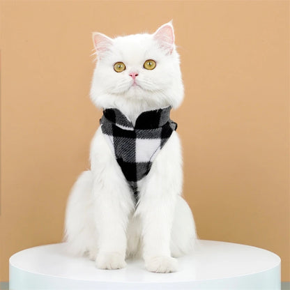 Autumn Fleece Pet Dog Clothes Solid Color Harness Outfits Walking Warm Vest for Small Medium Puppy Plaid Chihuahua Cat Jackets