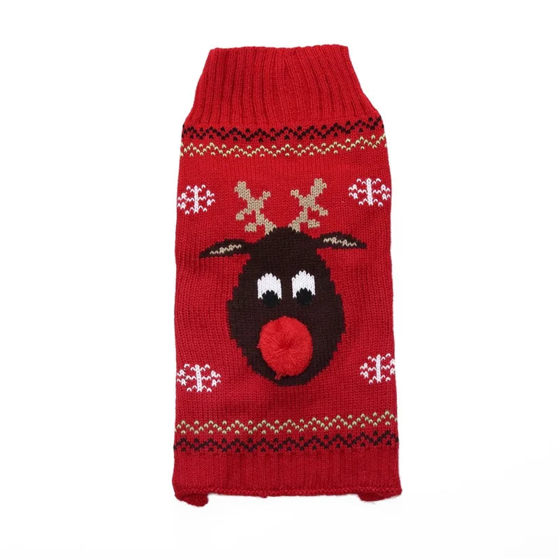 Christmas Dog Clothes Winter Dog Sweater Knitted Warm Coat Pet Clothing for Small Medium Dogs Costume Striped Print Dog Pullover