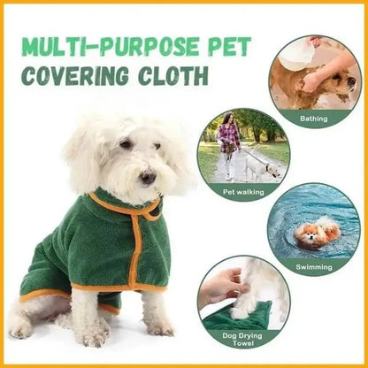Dog Bathrobe Fast Drying Towel Microfiber Absorbent Soft Bath Robe Adjustable Towel Grooming Coat Dog grooming Pet Accessories