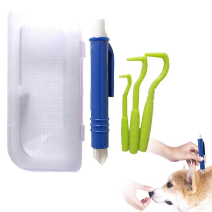 4PCS Dog Tick Remover Tool Tick Remover Tweezers Tongs Hooks Set Flea Remover Comb Lice Supplies for Pet Dog Cat Human Horse