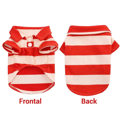 Stripe Dog Shirt Breathable Polo Shirts Summer Dog Clothes for Small Medium Dogs Cat Girl Boy Puppy Chihuahua Yorkie Pet Apparel