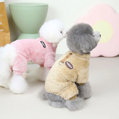 Fleece Pet Clothing Autumn Winter Warm Dog Jumpsuit Pajamas For Small Dogs Bichon Pomeranian Clothes Puppy Dog Cat Overalls Coat