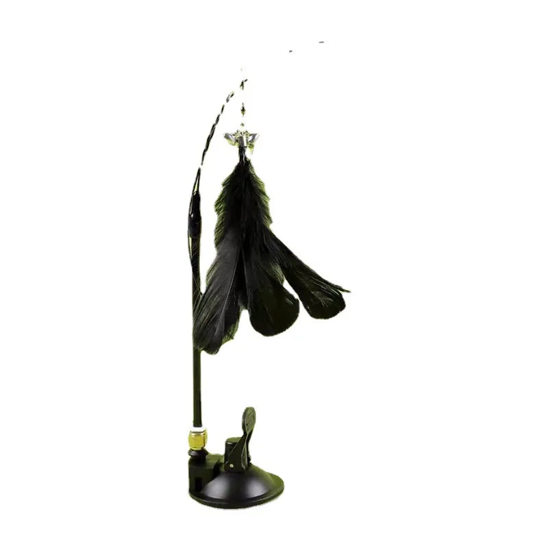 Interactive Cat Toy Handfree Cat Stick Playing Kitten Playing Teaser Wand Toy Suction Cup Bird/Feather Cat Wand Pet Supplies