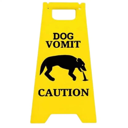 Cat Dog Vomit Caution Sign Funny Creative Dog Cat Vomit Caution Sign 3D Printed Yard Sign Cat Dog Vomit Warning Sign Board