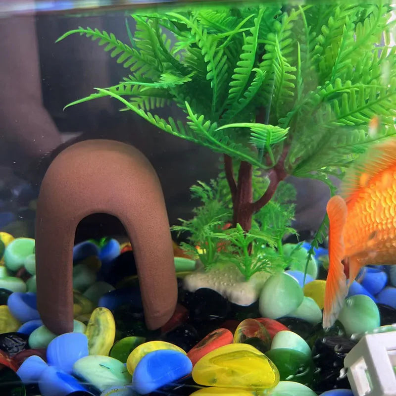 Large Ceramic Aquarium Decoration Fish Shrimps Shelter House Pottery Scorpion House Canister Simulation Stone Fish Tank Decors
