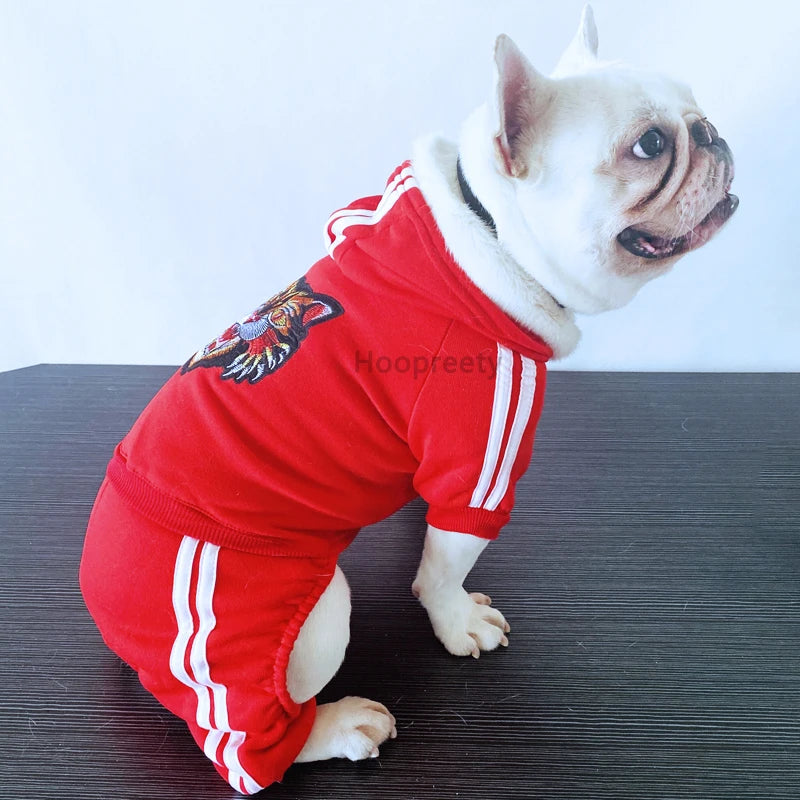 Dog Jumpsuit Spring Overalls For Dogs Hoodies Pants Set Costume French Bulldog Yorkie Chihuahua Clothes for Small Dogs Tracksuit