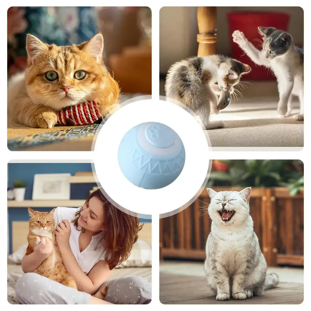 Cat Interactive Ball Intelligent Sensing Rolling Ball Toys Automatic Rolling Magic Ball Toy Rotating Ball Cat Game Accessories