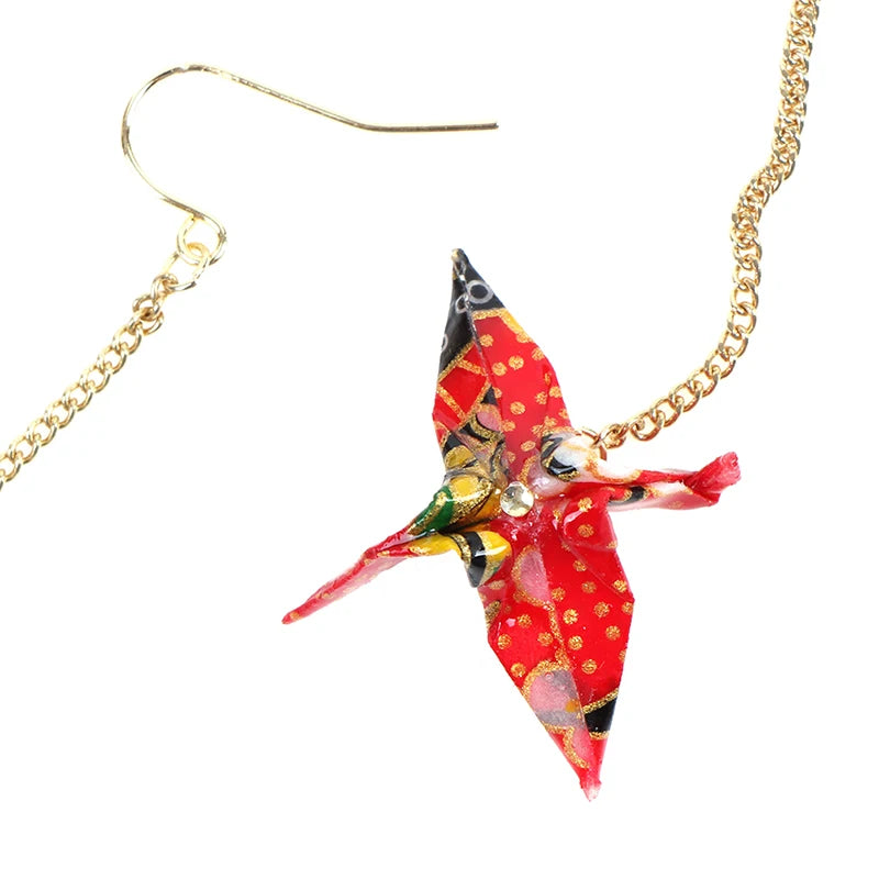 Kranich Earrings Origami Miniblings Bird Cranes Faltkunst Senbazuru Paper