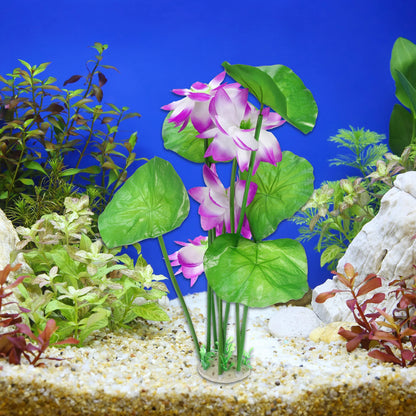 Uxcell Pond Flower Floating Lotus Leaves Artificial Flower Fake Lotus Plant Water Micro Landscape for Aquarium Garden Decoration