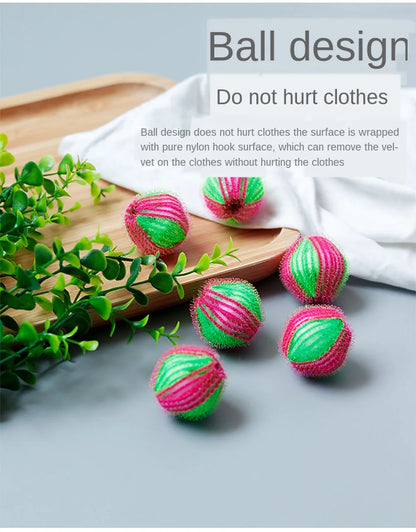 6pcs Nylon Laundry Ball Washing Machine Decontamination Ball Fur Lint Sticking Dedusting Roller Pet Hair Removal Ball in Laundry