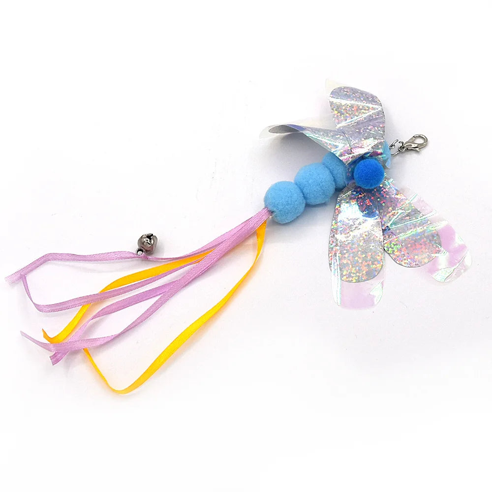Cat Feather Toy Accessories False Mouse Worm Toy with Bell Kitten cat Toys Interactive Replacement Refill Foam Ball Training