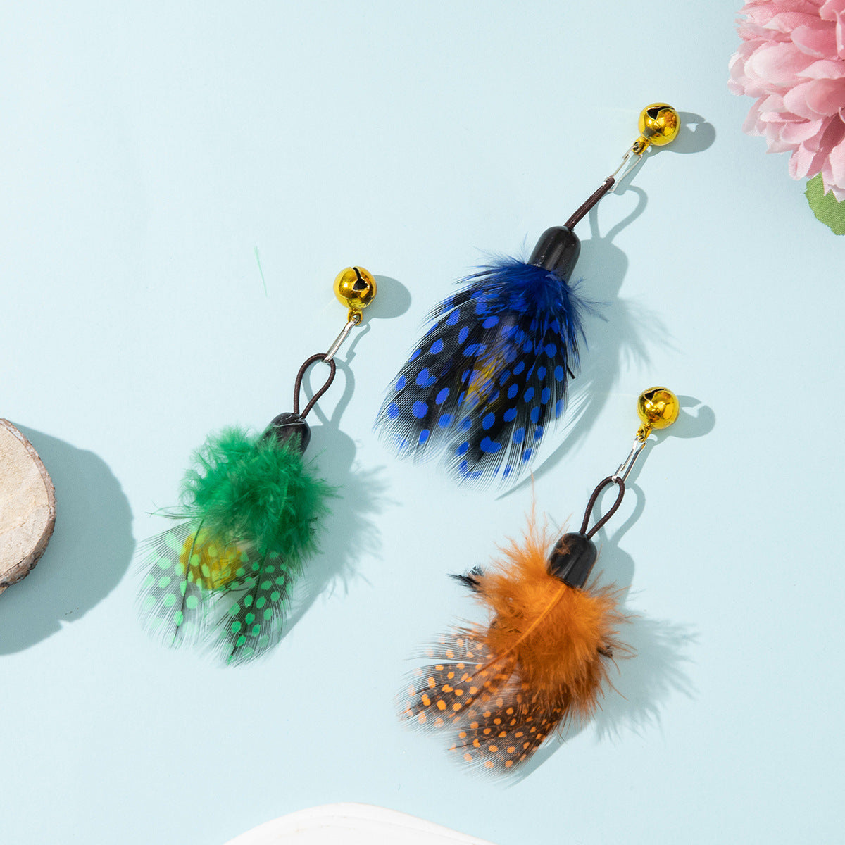 Interactive Cat Feather Toy Accessories False Toy with Bell Replacement Refill Training Kitten Toys