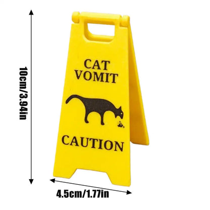 Cat Dog Vomit Caution Sign Funny Creative Dog Cat Vomit Caution Sign 3D Printed Yard Sign Cat Dog Vomit Warning Sign Board