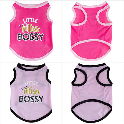 Summer Cotton Puppy Dog Vest Shirt Letter Print Pet Clothes for Small Dogs Chihuahua Pinscher Yorkshire Shirts mascotas Clothing