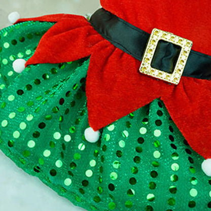 2025 New Years Dog Dresses Christmas Pet Sequins Christmas Dog Dress Cat Christmas Apparel Puppy Dress Holiday Girls Dog Costume
