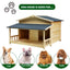 Outdoor Dog House with Balcony Four Seasons Universal Large Space Rainproof Sunproof Detachable Pet Villa Suitable