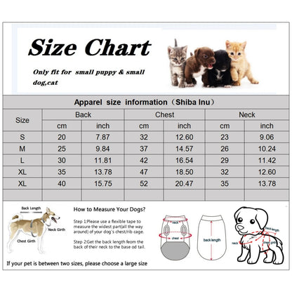 Winter Puppy Dog Coat Pet Clothes Windproof Dog Snowsuit Warm Fleece Padded Winter Pet Clothes for Dogs Cats Apparel