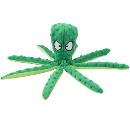 Squeaky Dog Toy Octopus Toy for Aggressive Chewers Tough No Stuffing Plush Crinkle Interactive Pet Toys for Puppy and Large Dogs