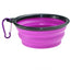 Collapsible Pet Silicone Dog Food Water Bowl Outdoor Camping Travel Portable Folding Supplies Dishes with Carabiner Pet supplies