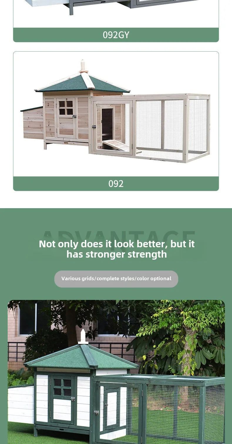 Wooden Chicken Coops Are Sheltered From Wind and Rain, Spacious and Easy To Clean, Suitable for Most of The Poultry