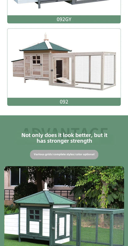 Wooden Chicken Coops Are Sheltered From Wind and Rain, Spacious and Easy To Clean, Suitable for Most of The Poultry