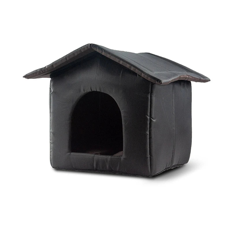 Booteely Black Waterproof Dog House Oxford Cloth And Sponge Material Three Models To Choose From Outdoor Cat House