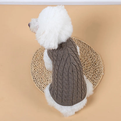 Teddy Bear Small Dog Clothes Solid Color Warm Winter Sweaters for Cats Lightweight Knitting Vest Leisure Outdoor Pet Overalls