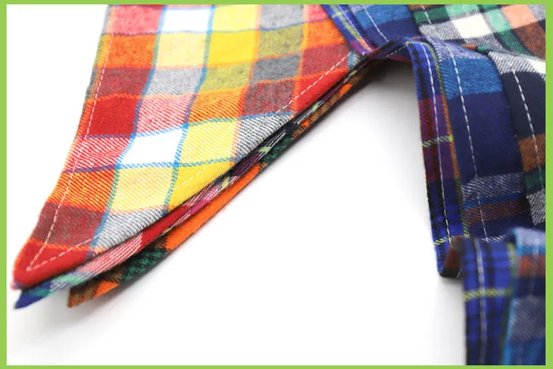 Plaid Cat Dog Bandana Pet Puppy Soft Cotton Bandanas Handkerchiefs Scarfs Triangular Bandages Accessories for Kittens Puppies