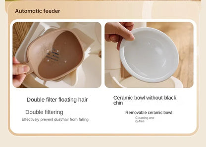 New Type of Pet Cat Large Water Dispenser Automatic Water Feeder Food Container Water and Grain Integrated Dry Wet Separation