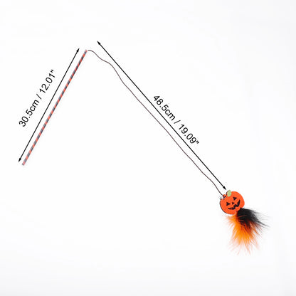 UXCELL 1 Pc Fashion Funny Cat Playing Rod Portable Spider Moon Halloween Toys Cat Playing Rod for Indoor