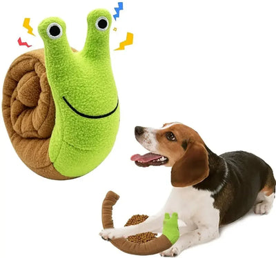Dog Squeak Toys Pet Sniffing Plush Snails Toys Tibetan Food Molar Puzzle Dog Toys Interactive Cat Dog Puzzle Toy Feeder Wholsale