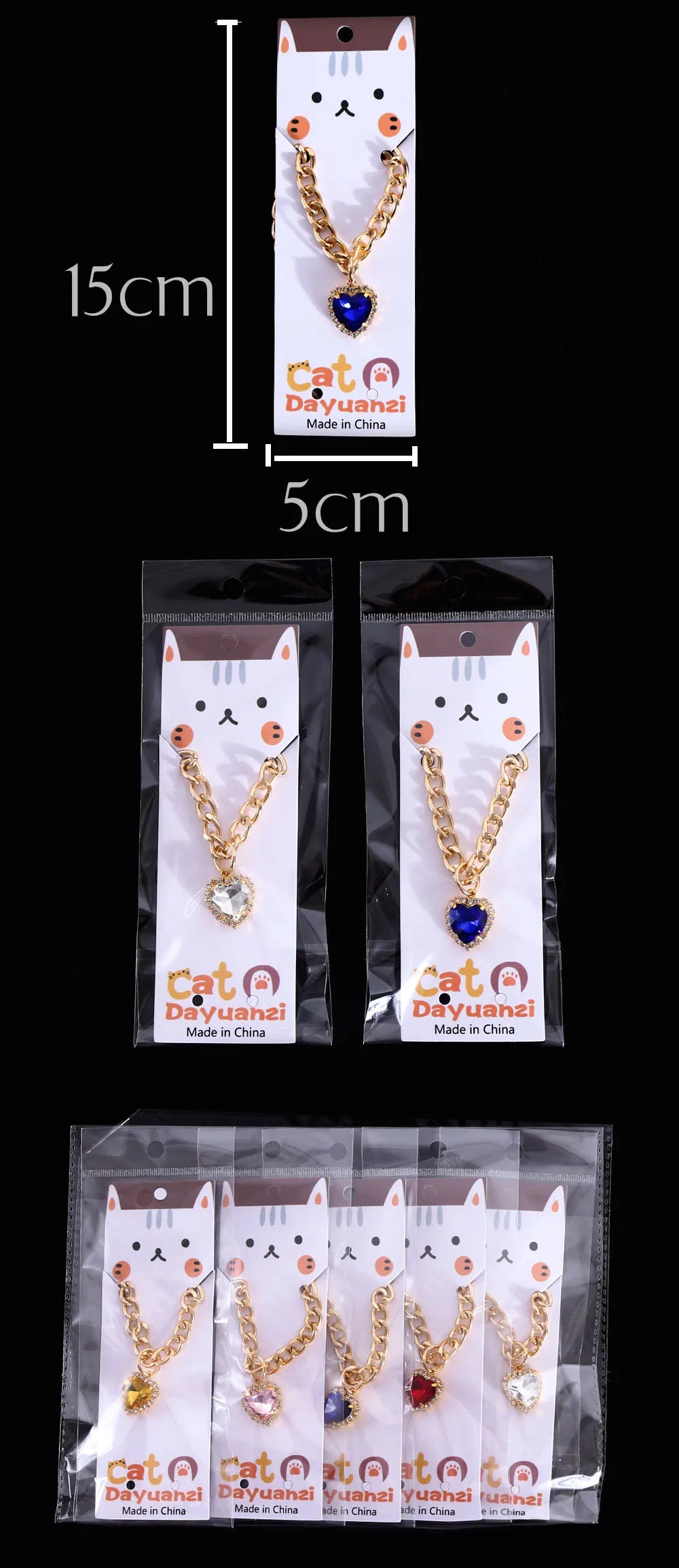 Cat Collar Dog Princess Love Cat Necklace Handmade Birthday Party Necklace Cat Accessories Pet Puppy Crystal Diamond Pendant