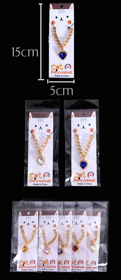 Cat Collar Dog Princess Love Cat Necklace Handmade Birthday Party Necklace Cat Accessories Pet Puppy Crystal Diamond Pendant
