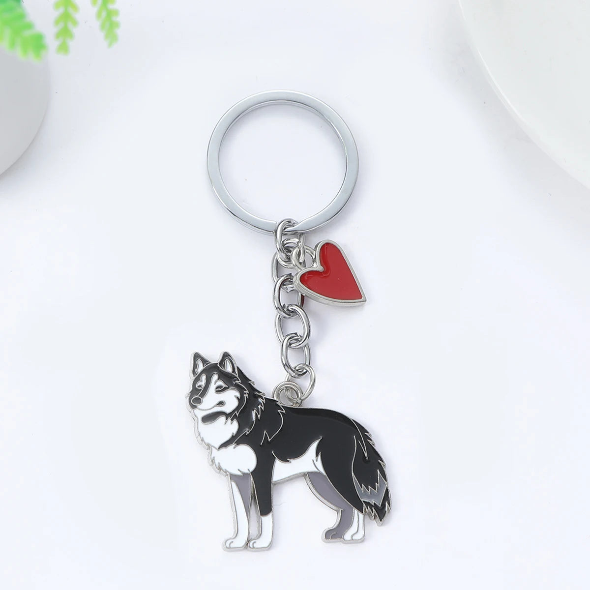 I LOVE Alaska Husky Dog Keychain Cute dachshund  animal Cartoon dog Keychain dog Gift For woman Man Jewelry