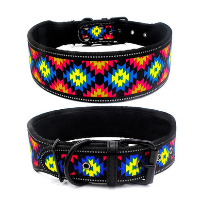 Reflective Puppy Big Dog Collar with Buckle Soft Padded Wide Adjustable Pet Collar for Medium Large Dogs Pitbull Leash Dog Chain