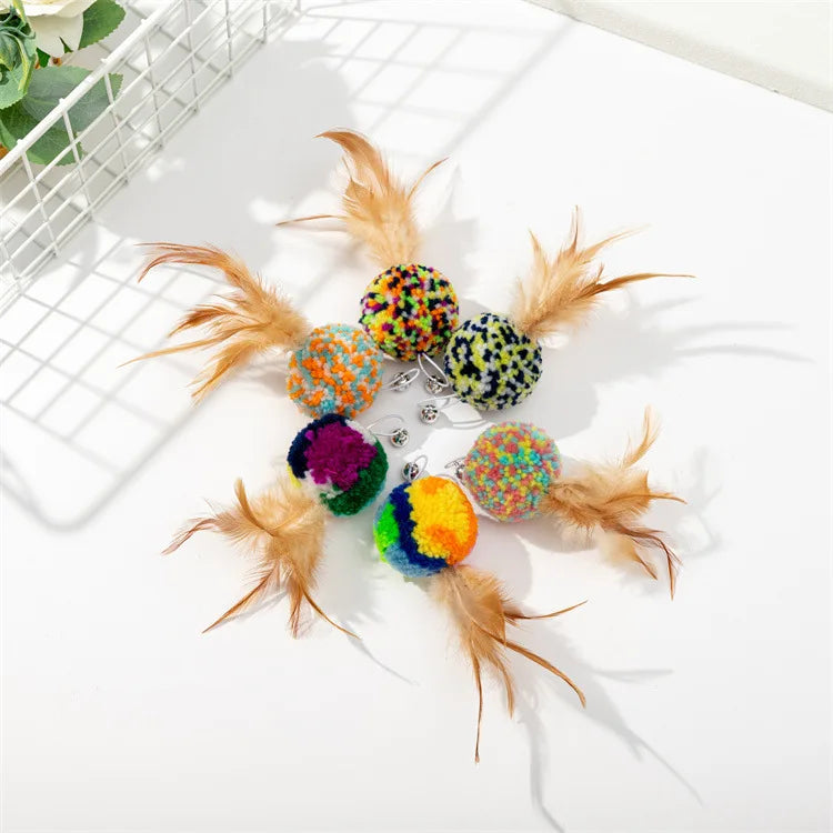 Cat Toy Cat Teaser Sticks Pussy Cat Stick Hair Ball Cat Bite Interactive Toy Replacement Head Pet Supplies