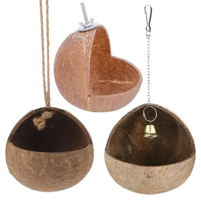 Coconut Bird Nest Bird Hideaway Parakeet Nest Bird House Hut Cage Coconut Shell Bird Nest Parakeet Nesting Box Parrot Home