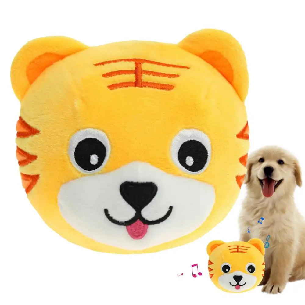 Pet Ball For Dogs Plush Bouncing Rotating Ball USB Rechargeable Dog Exercise Toys With Squeak Sound Bouncing Ball For Hall Park