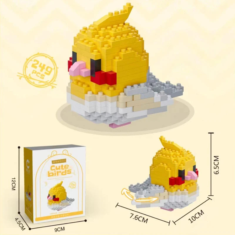 Building Blocks 3D Bird Cute Parrot Model Assemble Table Decor Children Toys for Kids Gifts Micro DIY Bricks Educational Toys